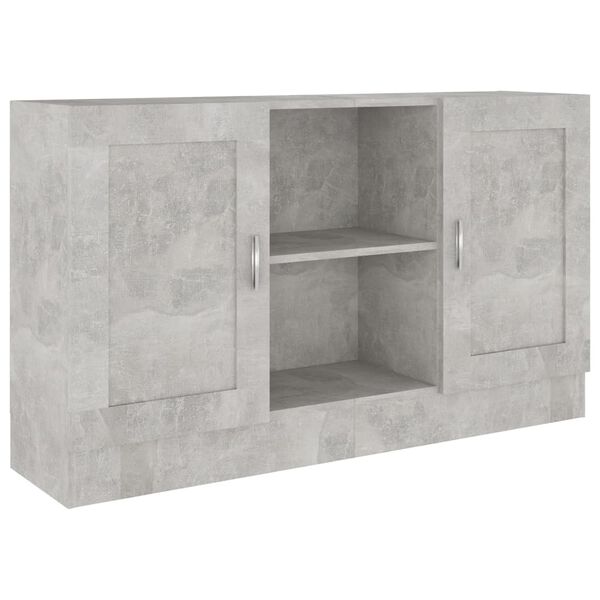 vidaXL Μπουφές Γκρι Σκυροδέματος 120 x 30,5 x 70 εκ. από Επεξ. Ξύλο