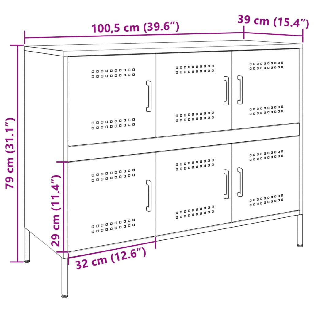 vidaXL Ντουλάπι Λευκό 100,5x39x79 εκ. από Χάλυβα
