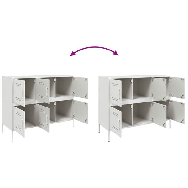 vidaXL Ντουλάπι Λευκό 100,5x39x79 εκ. από Χάλυβα
