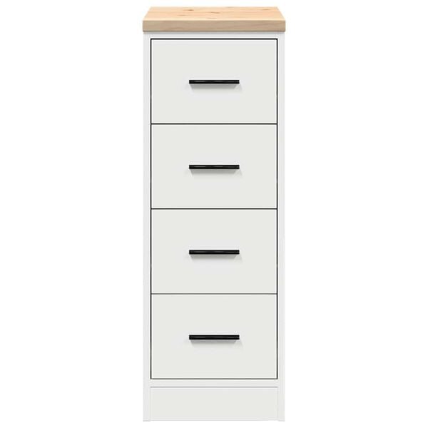 vidaXL ντουλάπι αποθήκευσης γκαράζ Λευκό 30x51x85 εκ μασίφ ξύλο πεύκο
